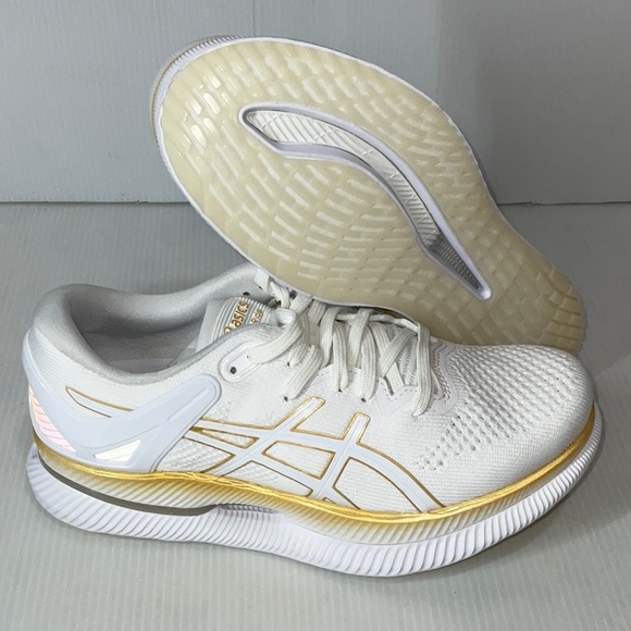 Asics Shoes Womans Asics Metaride Whitepure Gold Running Shoes Size 7 Us Poshmark